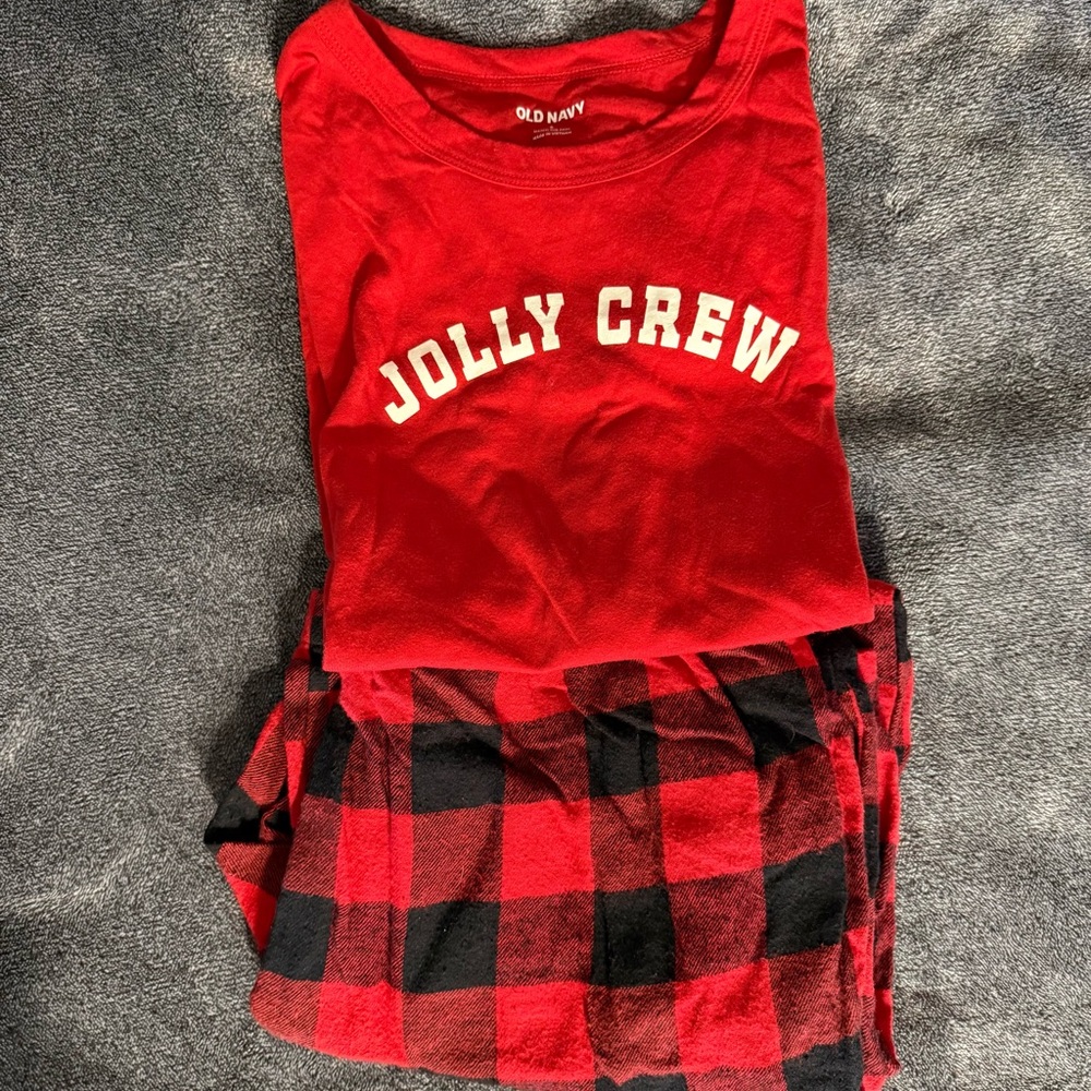 Old Navy Red and Black Pajama Set